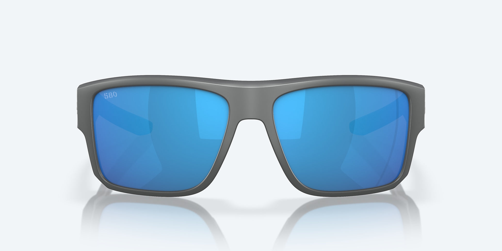 [Blue Mirror Polarized Glass Lenses, Matte Gray Frame]