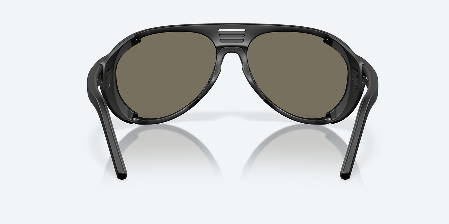 [Blue Mirror Polarized Glass Lenses, Matte Black Frame]