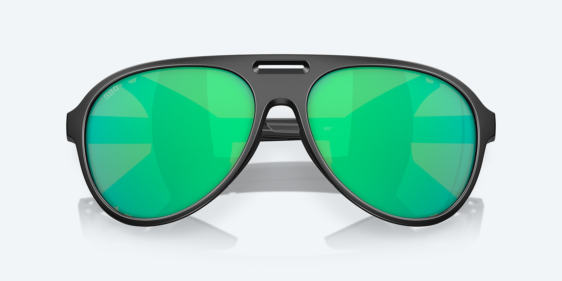 [Green Mirror Polarized Glass Lenses, Matte Black Frame]