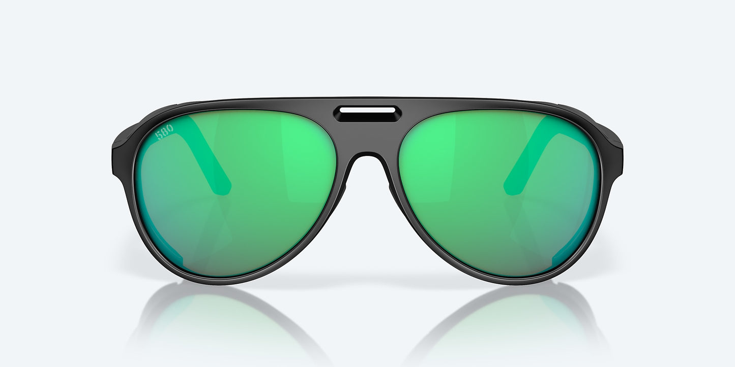 [Green Mirror Polarized Glass Lenses, Matte Black Frame]