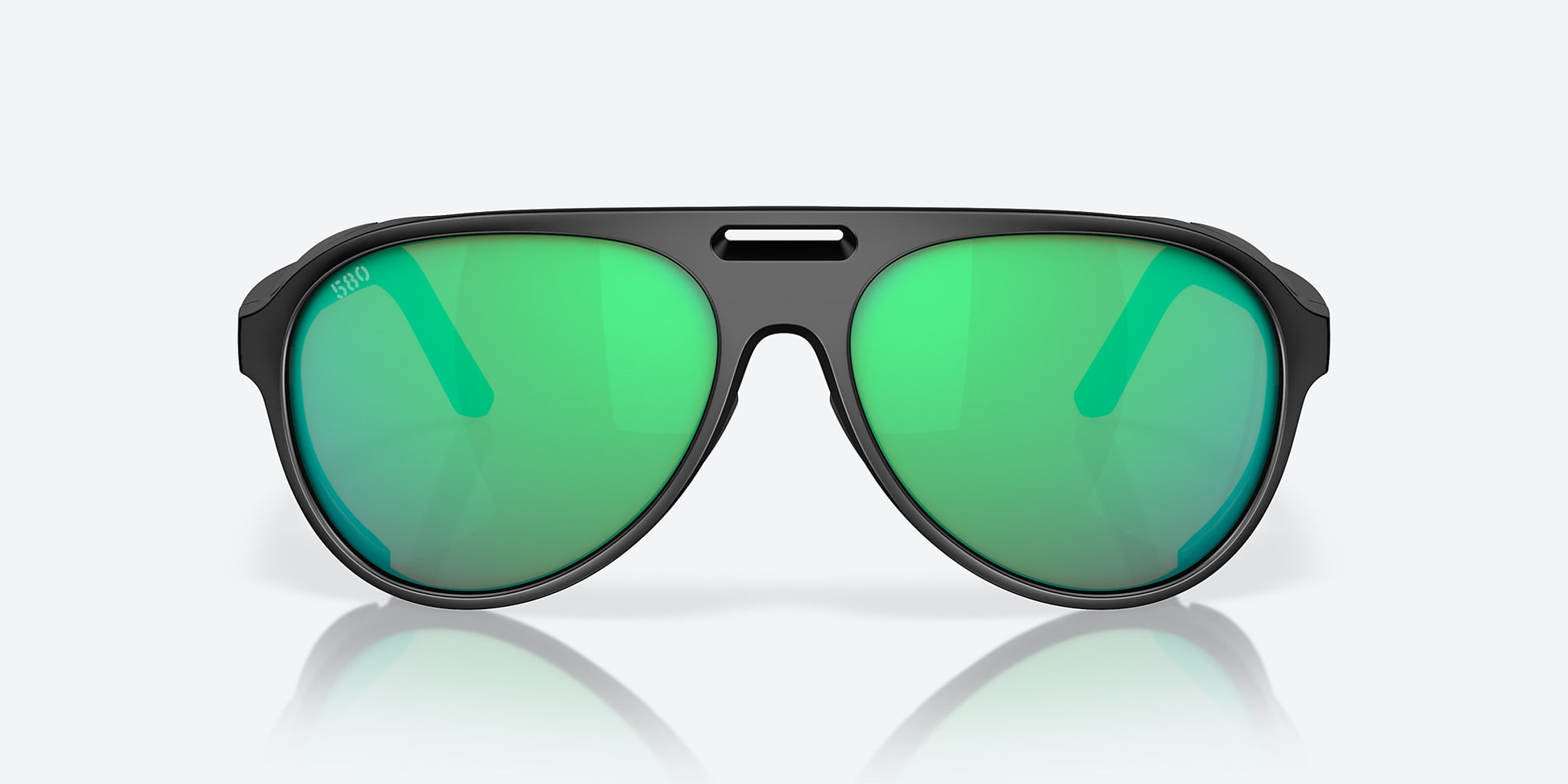 [Green Mirror Polarized Glass Lenses, Matte Black Frame]