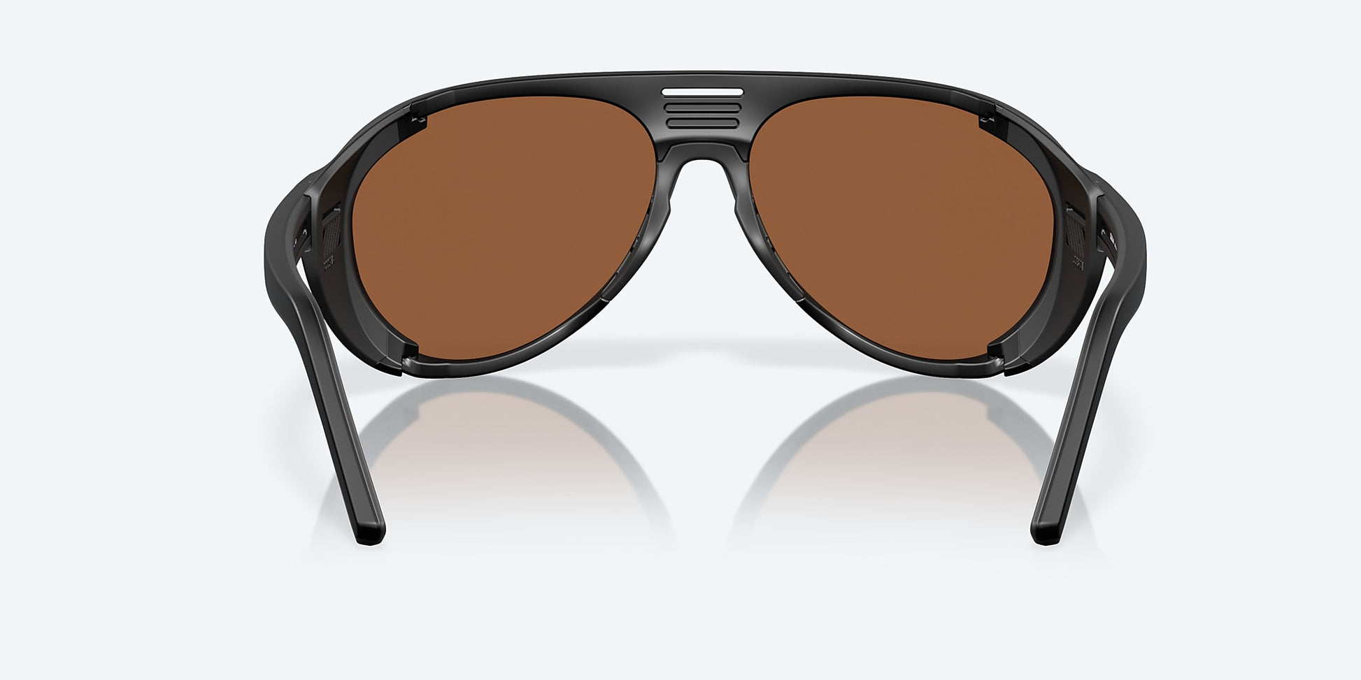 [Copper Silver Mirror Polarized Glass Lenses, Matte Black Frame]