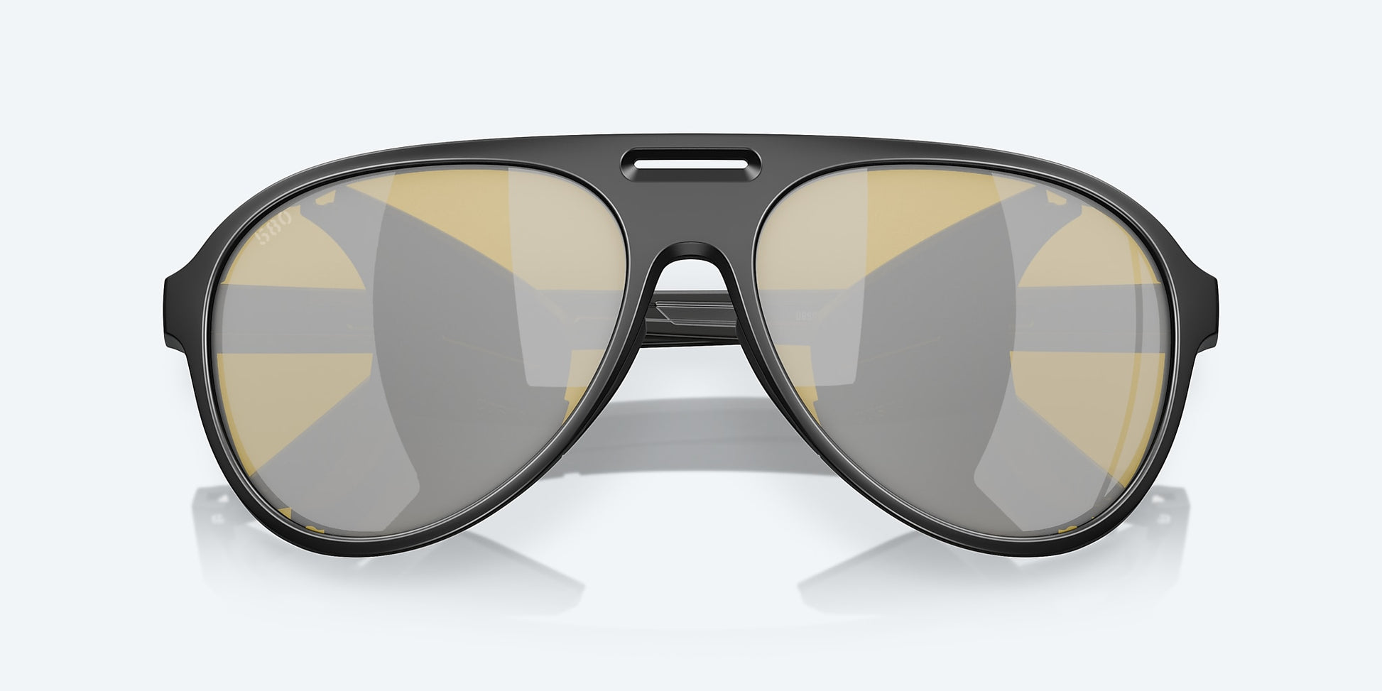[Sunrise Silver Mirror Polarized Glass Lenses, Matte Black Frame]