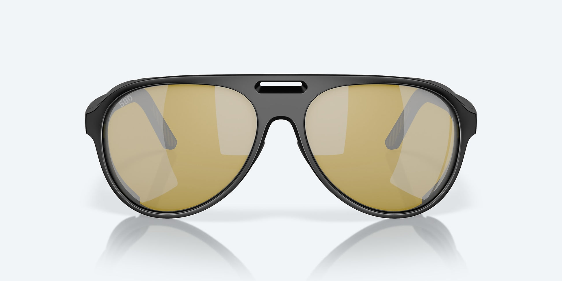 [Sunrise Silver Mirror Polarized Glass Lenses, Matte Black Frame]