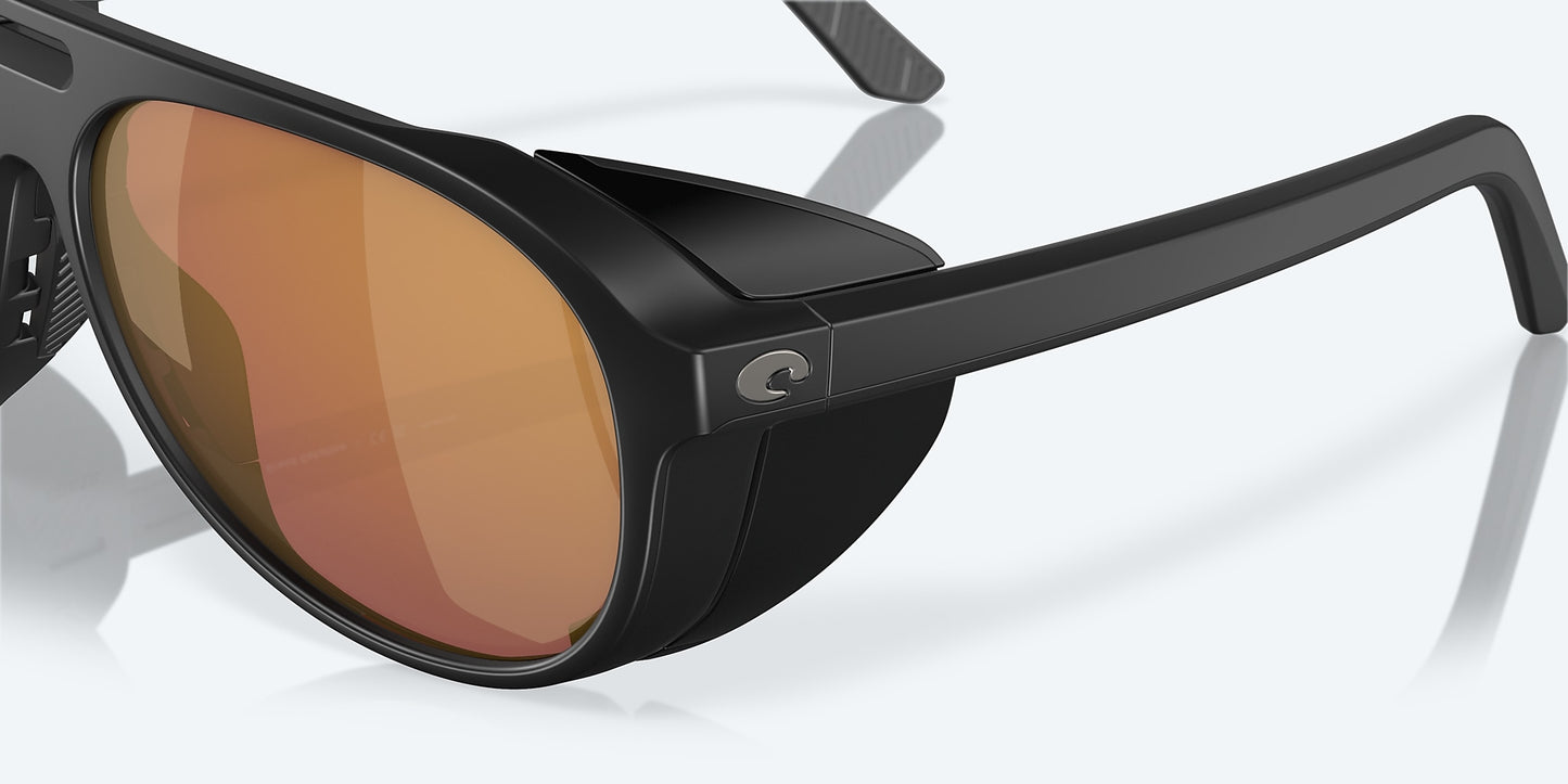 [Gold Mirror Polarized Glass Lenses, Matte Black Frame]