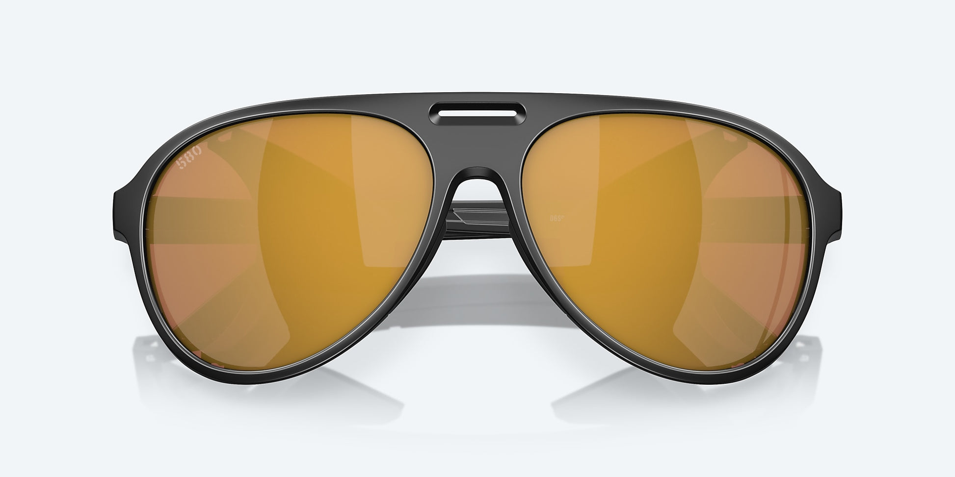 [Gold Mirror Polarized Glass Lenses, Matte Black Frame]