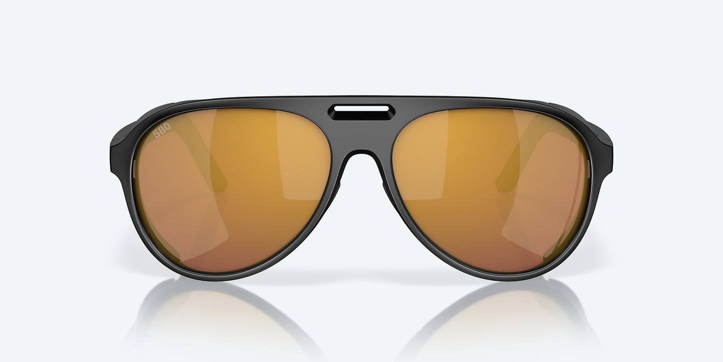 [Gold Mirror Polarized Glass Lenses, Matte Black Frame]