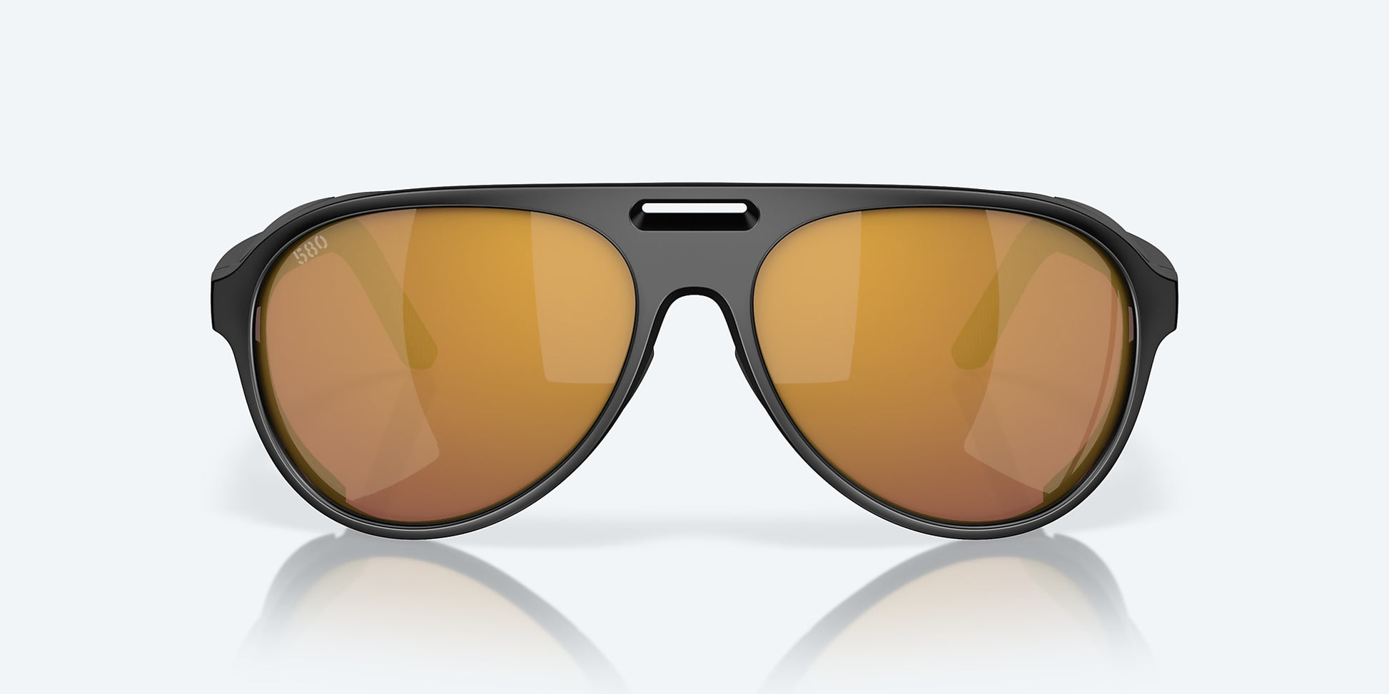 [Gold Mirror Polarized Glass Lenses, Matte Black Frame]