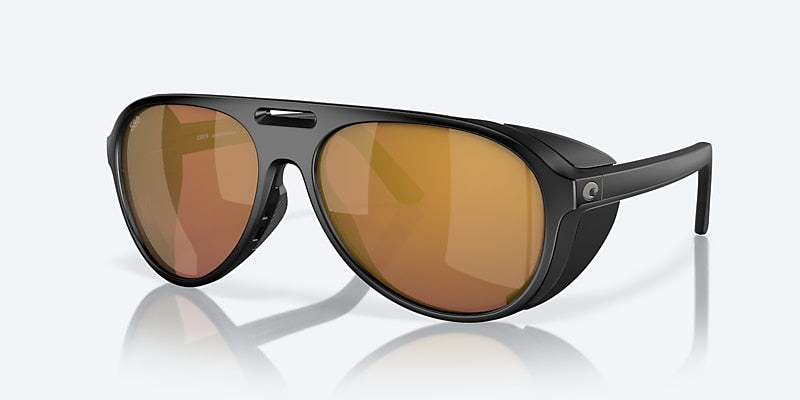 [Gold Mirror Polarized Glass Lenses, Matte Black Frame]