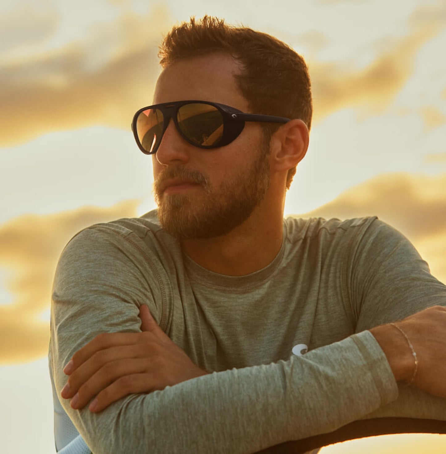 [Gold Mirror Polarized Glass Lenses, Matte Black Frame]