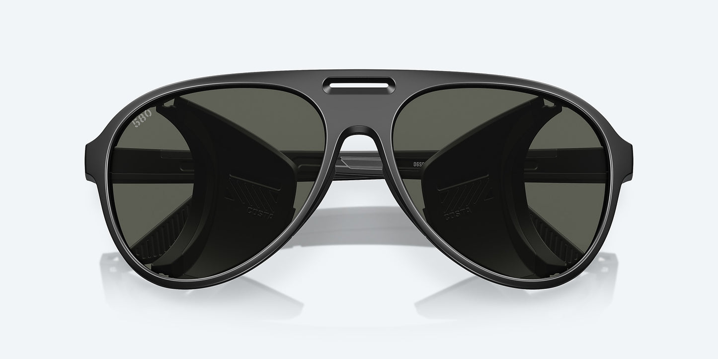 [Gray Polarized Glass Lenses, Matte Black Frame]