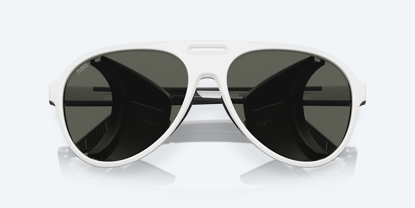 [Gray Polarized Glass Lenses, Hull White Frame]