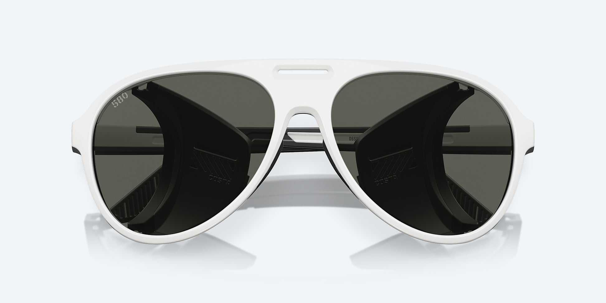 [Gray Polarized Glass Lenses, Hull White Frame]