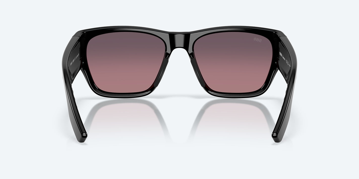 [Rose Gradient Polarized Glass Lenses, Black Frame]