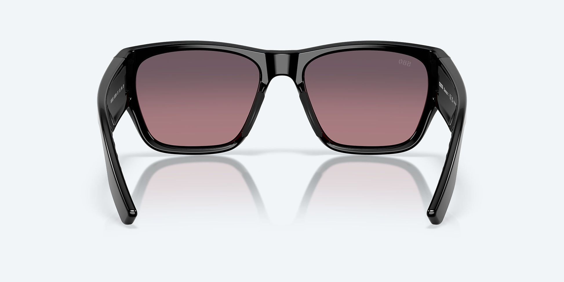 [Rose Gradient Polarized Glass Lenses, Black Frame]