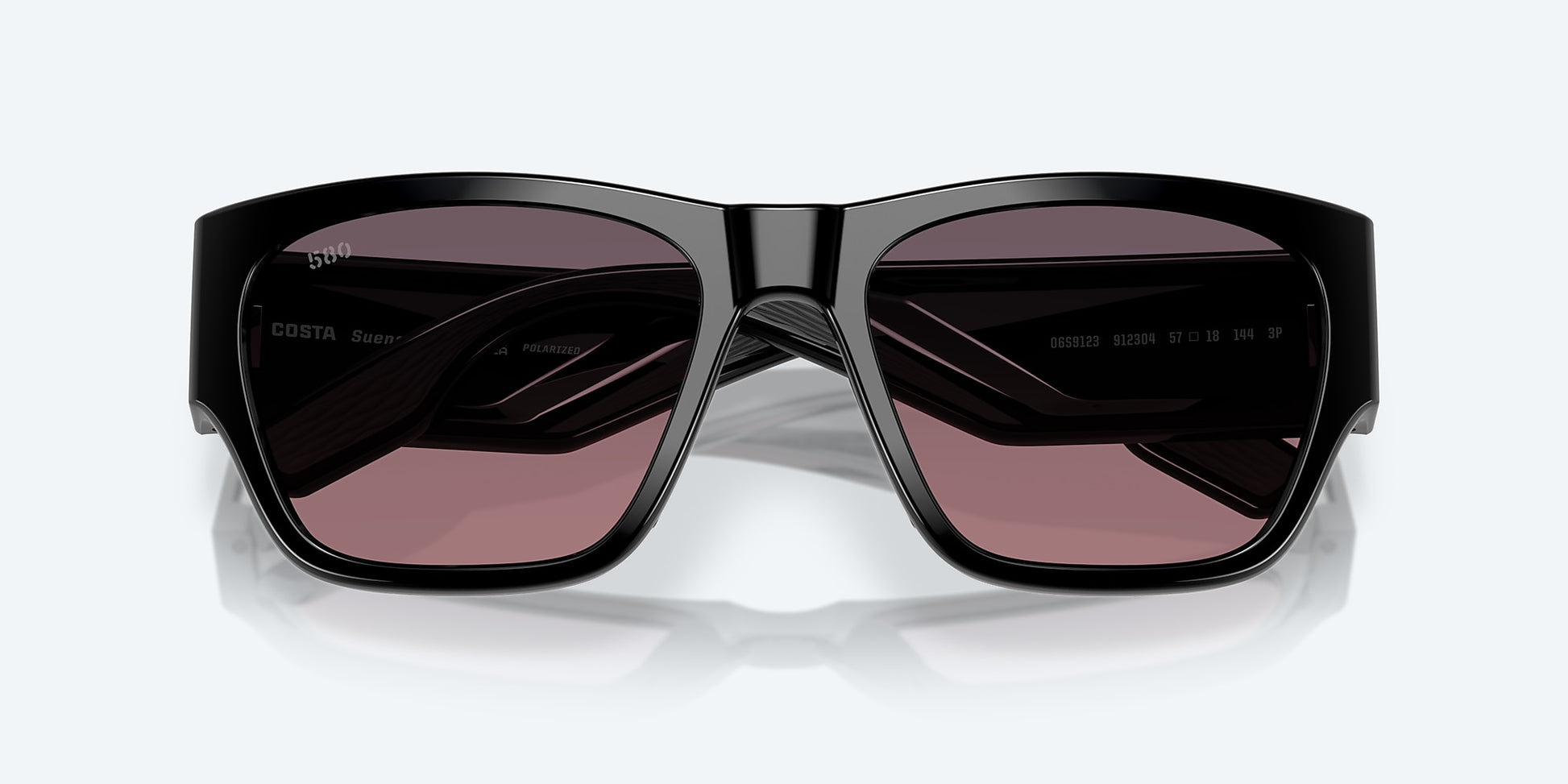 [Rose Gradient Polarized Glass Lenses, Black Frame]