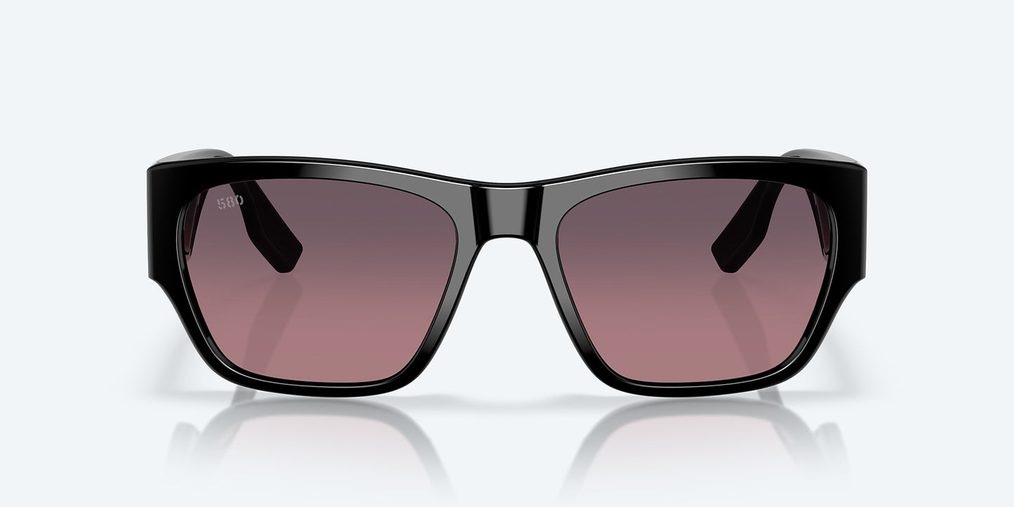 [Rose Gradient Polarized Glass Lenses, Black Frame]