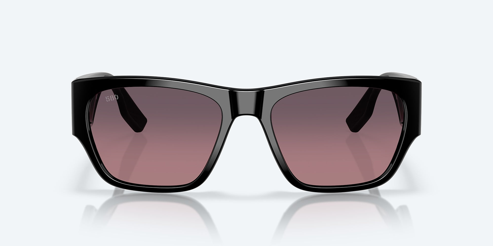 [Rose Gradient Polarized Glass Lenses, Black Frame]