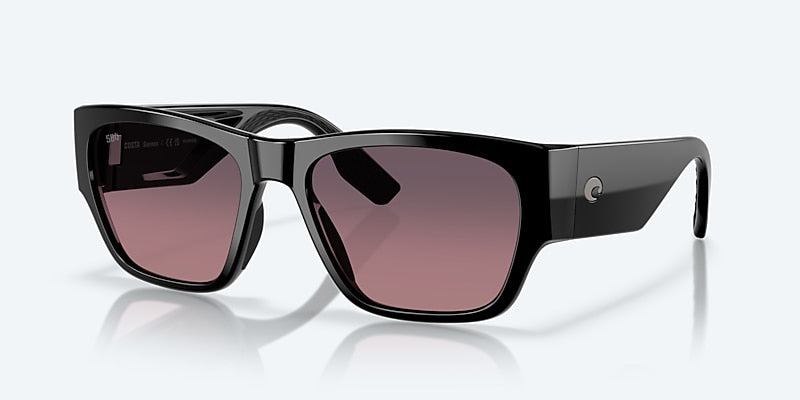 [Rose Gradient Polarized Glass Lenses, Black Frame]