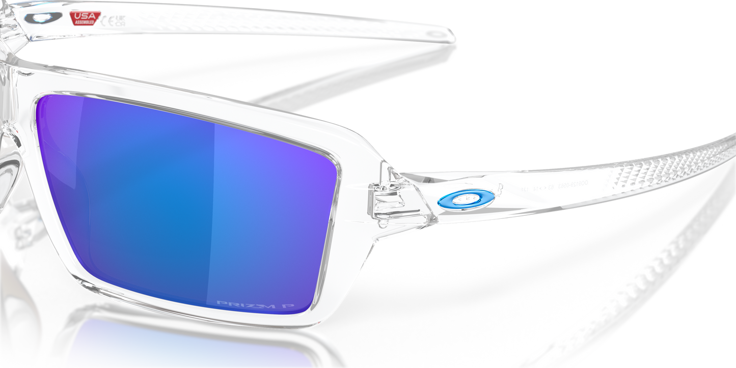 [Prizm Sapphire Polarized Lenses, Polished Clear Frame]