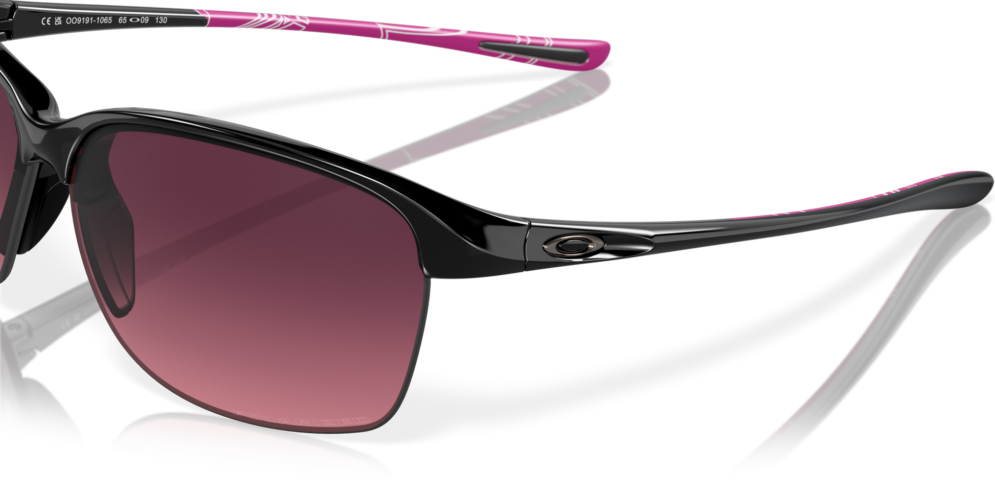 [Rose Gradient Polarized Lenses, Polished Black Frame]