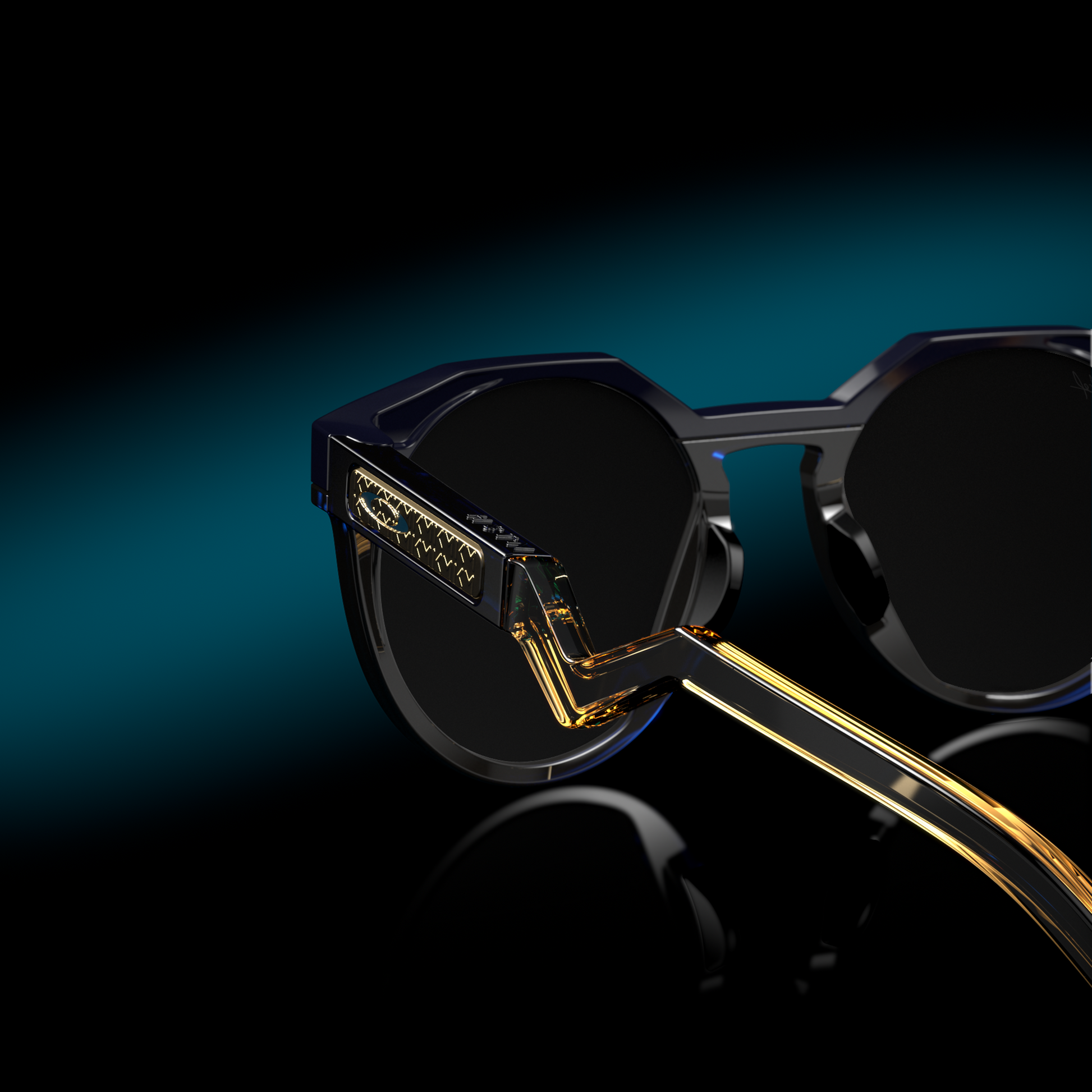 [Prizm 24K Polarized Lenses, Navy/Transparent Blue Frame]