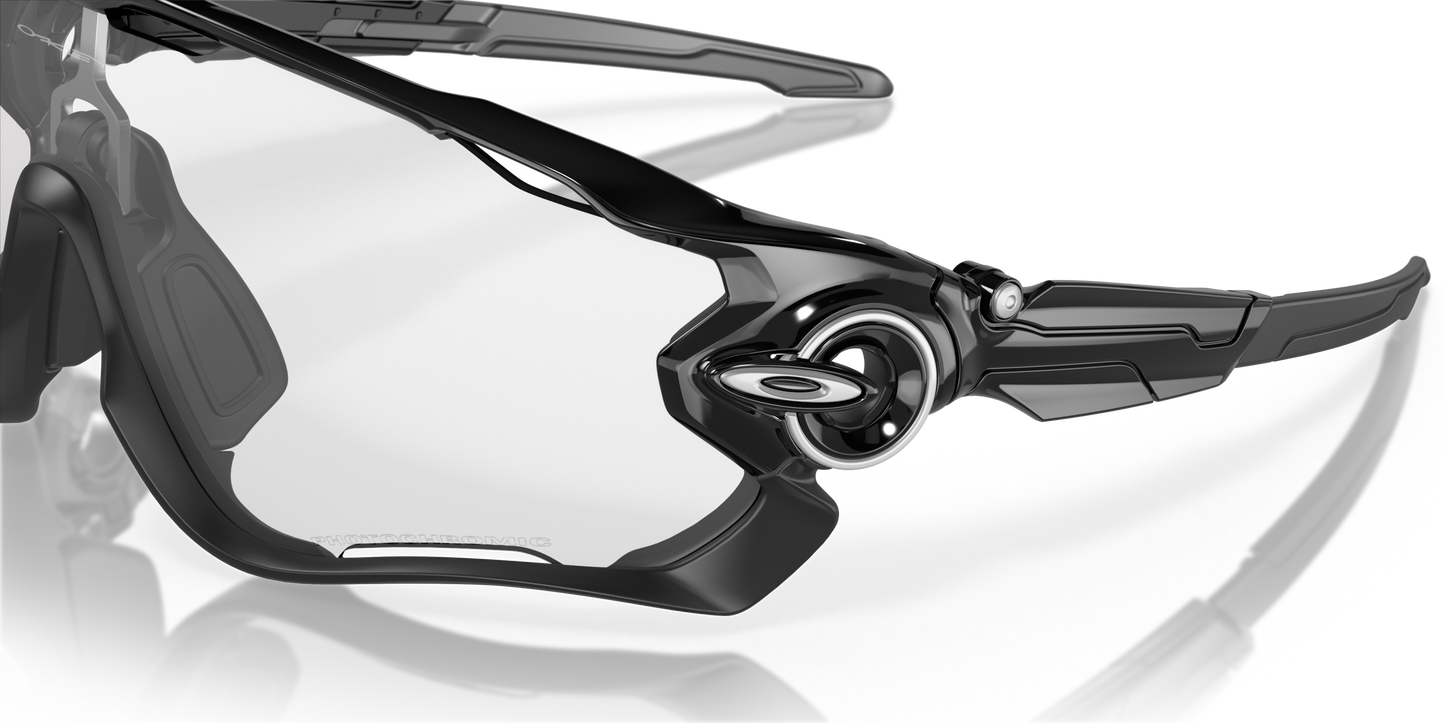 [Clear To Black Iridium Photochromic Lenses, Polished Black Frame]