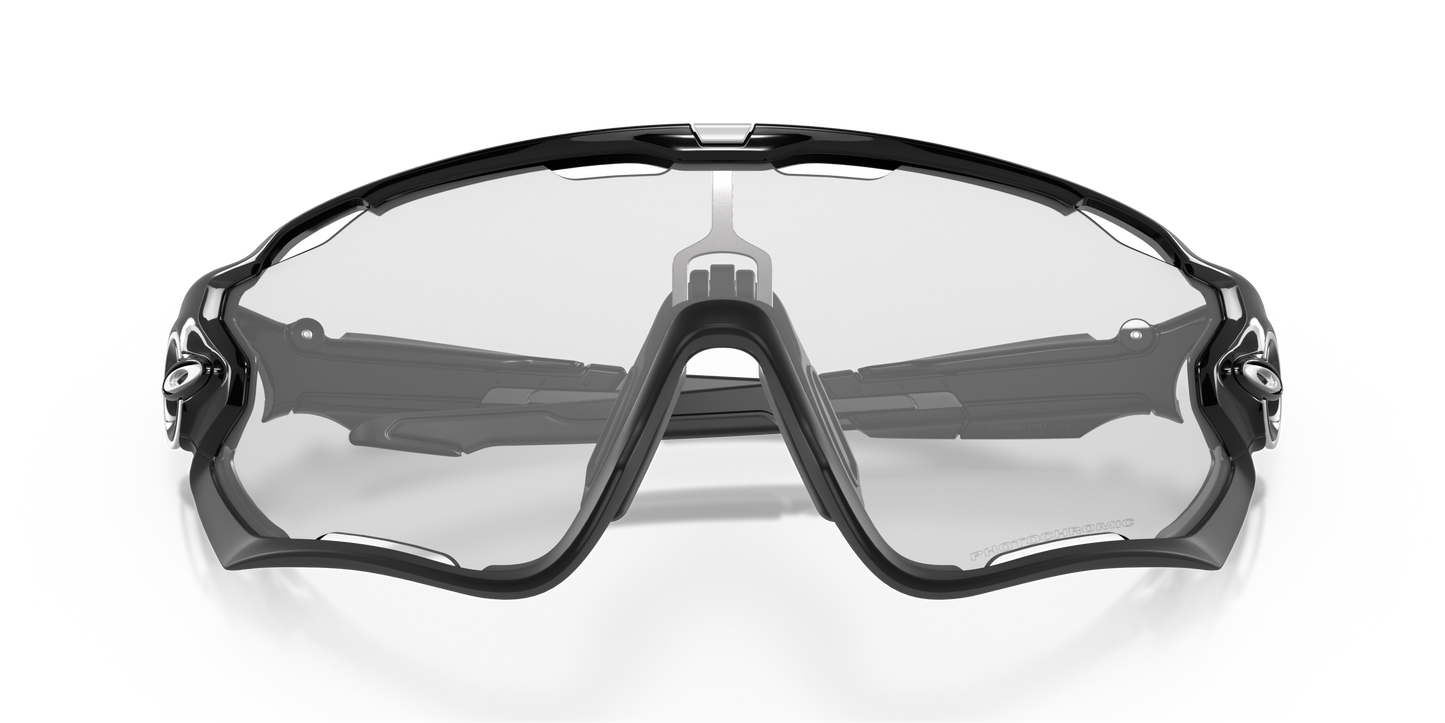 [Clear To Black Iridium Photochromic Lenses, Polished Black Frame]