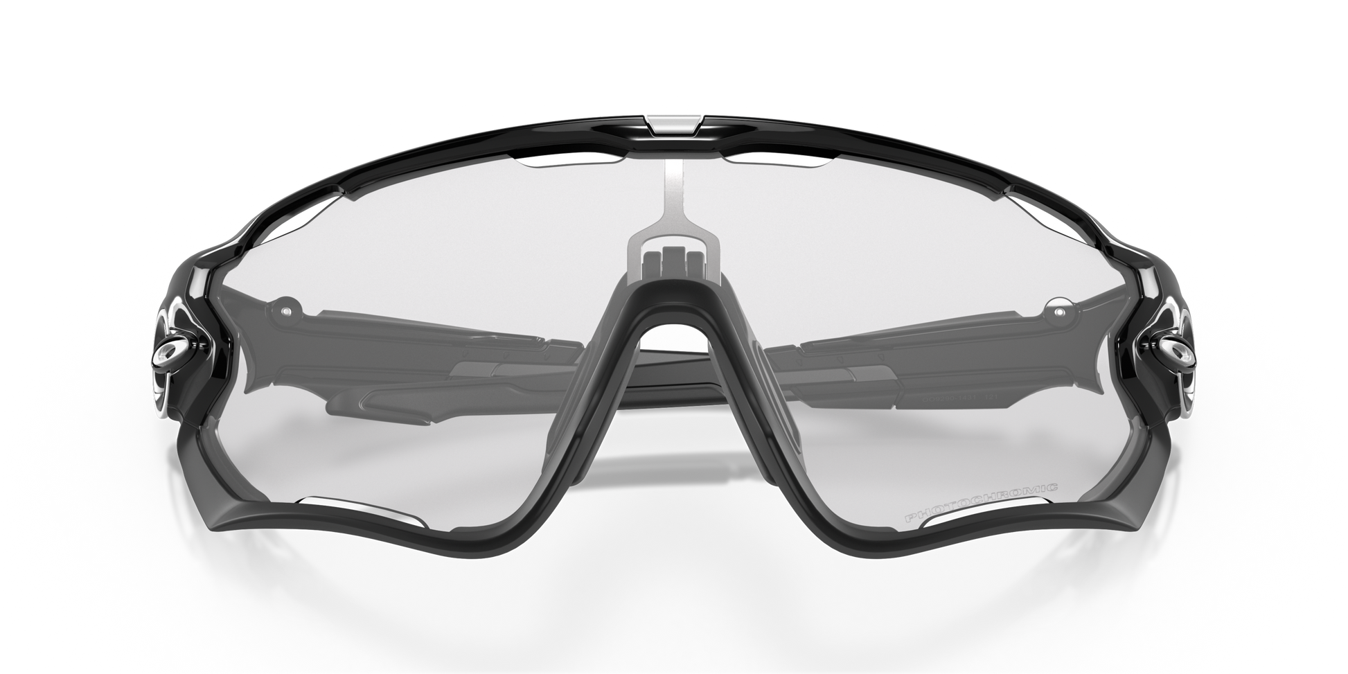 [Clear To Black Iridium Photochromic Lenses, Polished Black Frame]