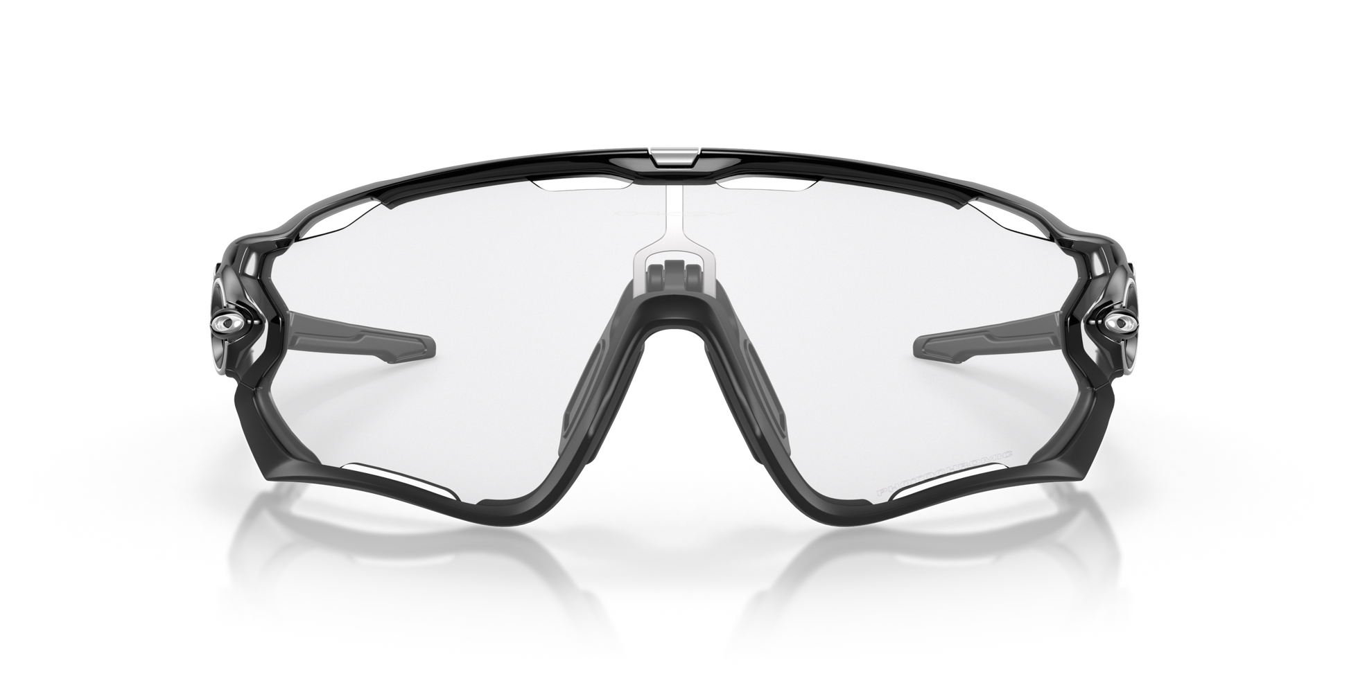 [Clear To Black Iridium Photochromic Lenses, Polished Black Frame]
