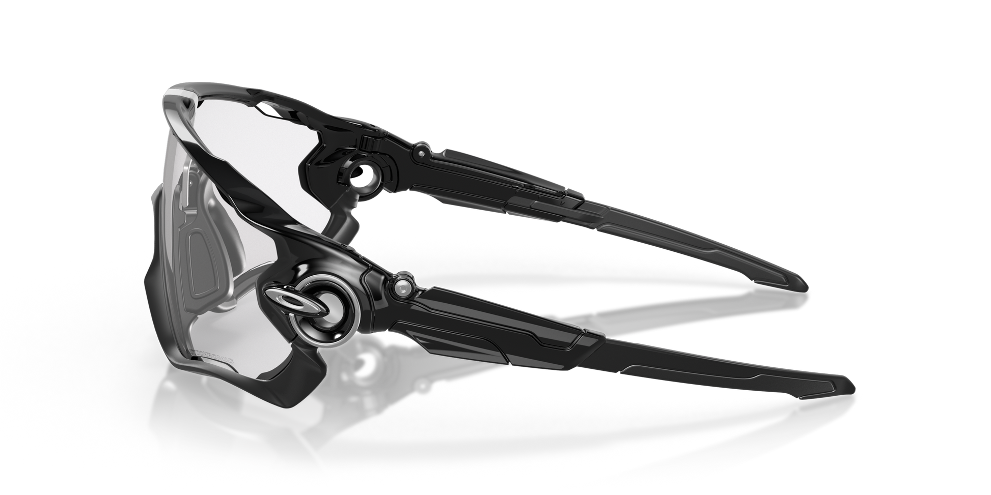 [Clear To Black Iridium Photochromic Lenses, Polished Black Frame]