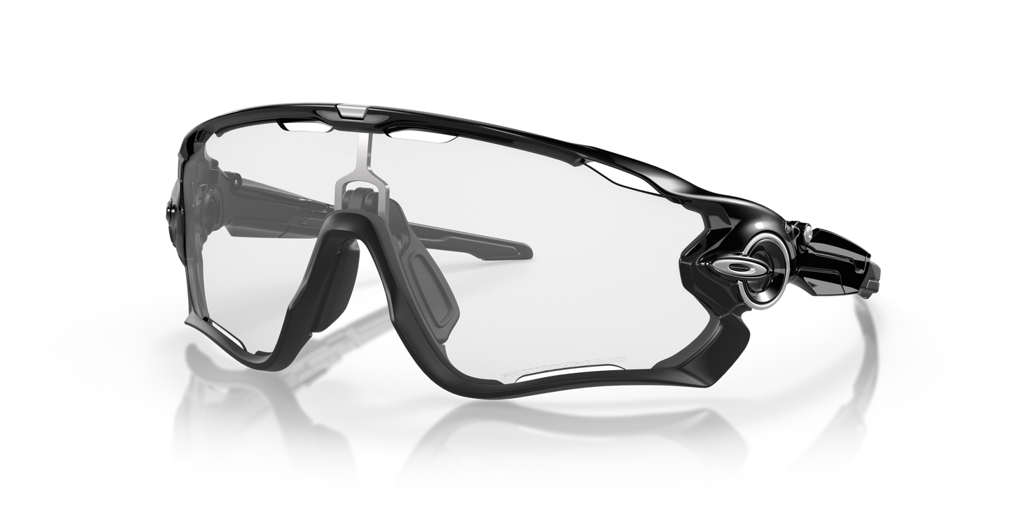 [Clear To Black Iridium Photochromic Lenses, Polished Black Frame]