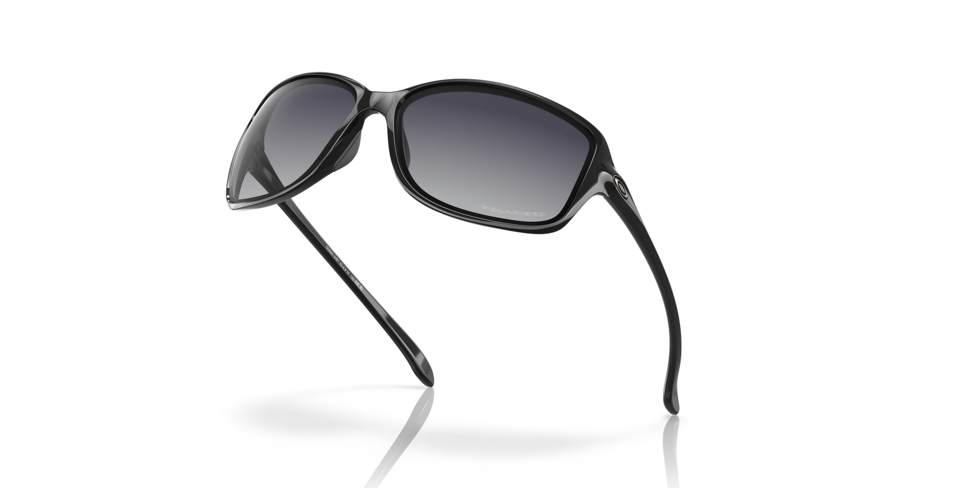 [Grey Gradient Polarized Lenses, Polished Black Frame]