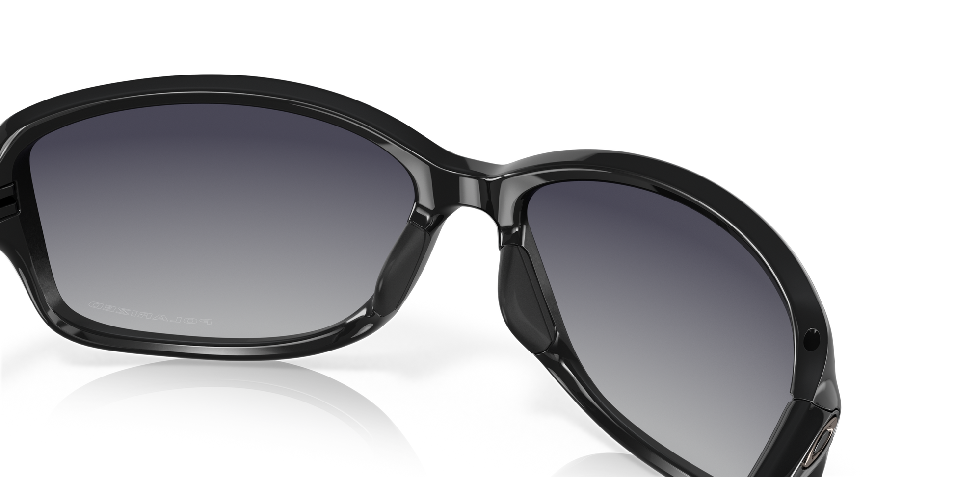 [Grey Gradient Polarized Lenses, Polished Black Frame]