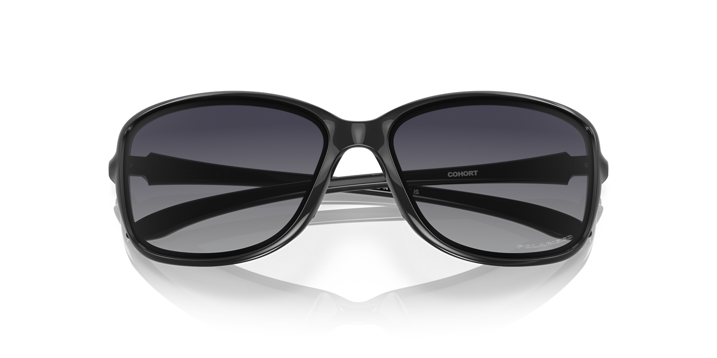 [Grey Gradient Polarized Lenses, Polished Black Frame]