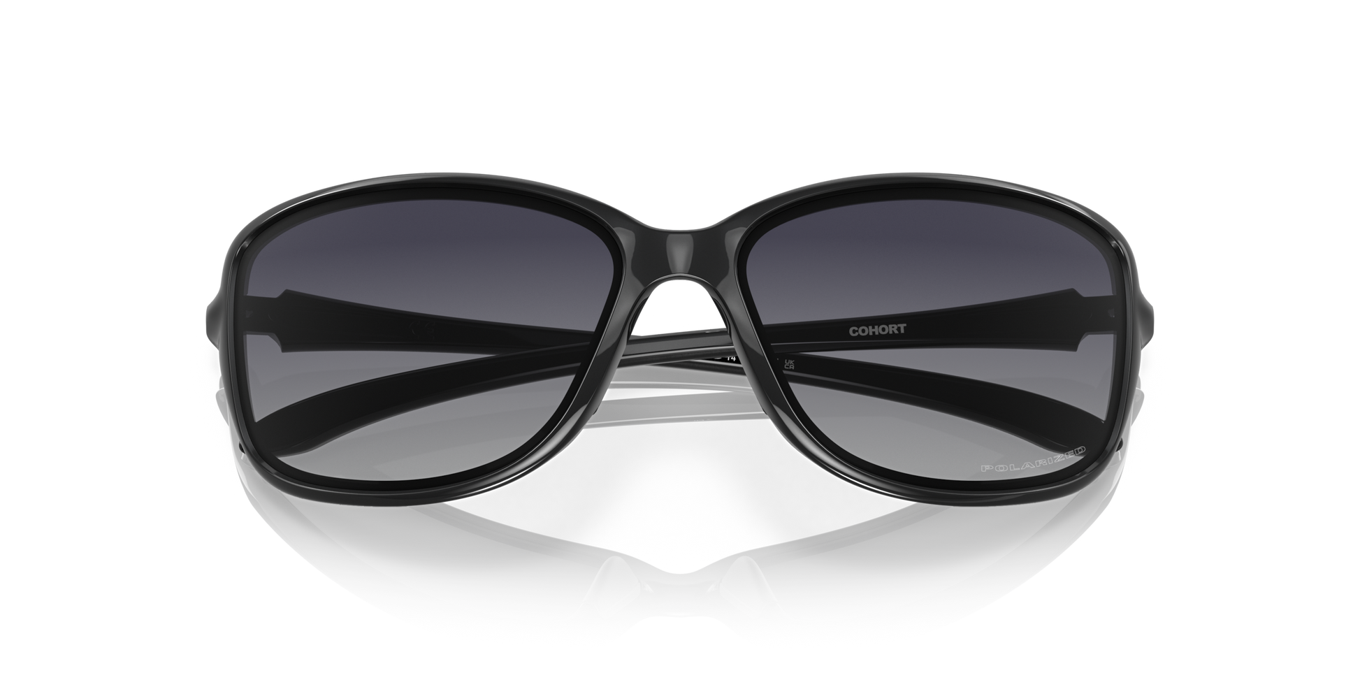 [Grey Gradient Polarized Lenses, Polished Black Frame]