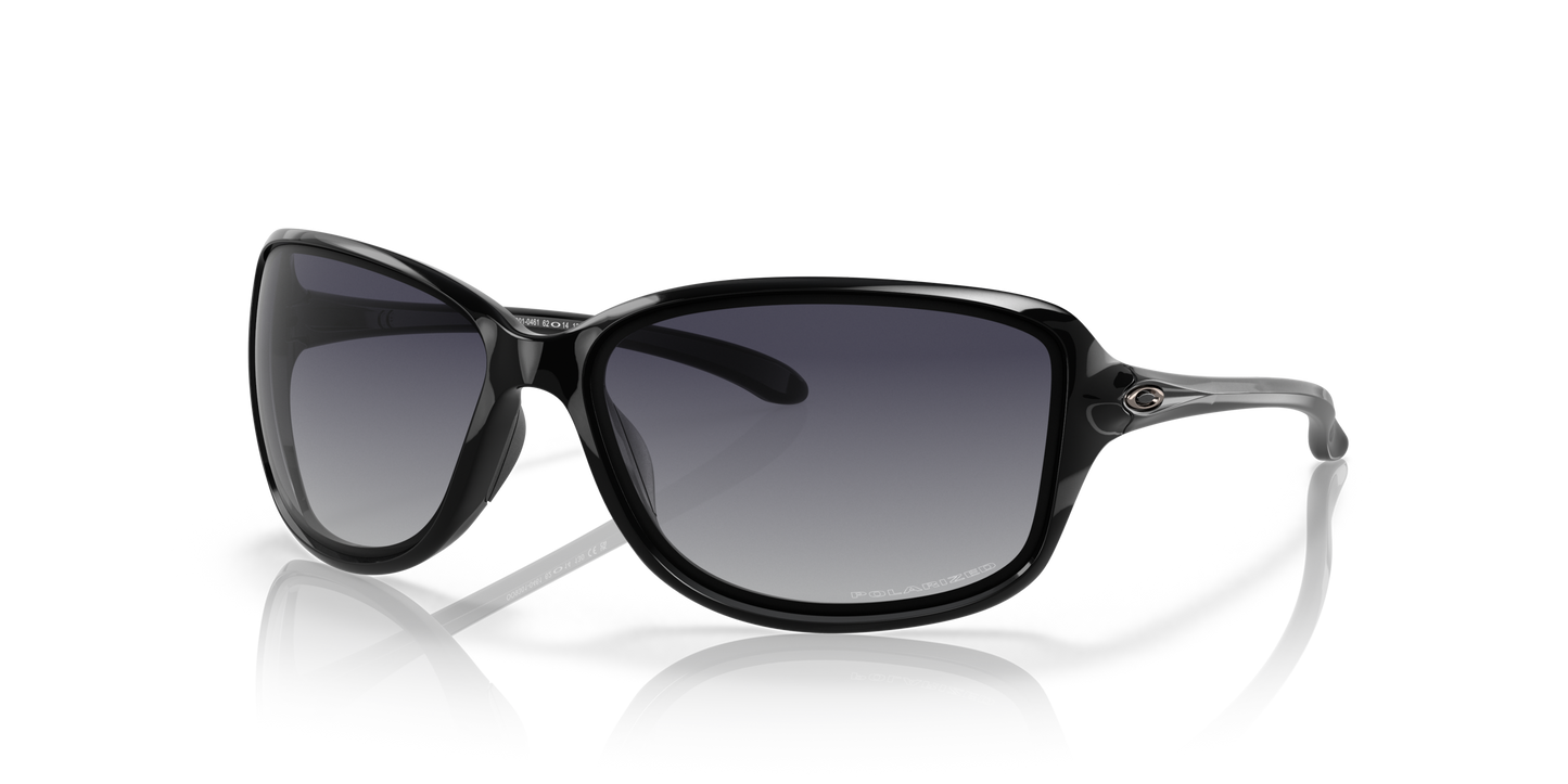 [Grey Gradient Polarized Lenses, Polished Black Frame]