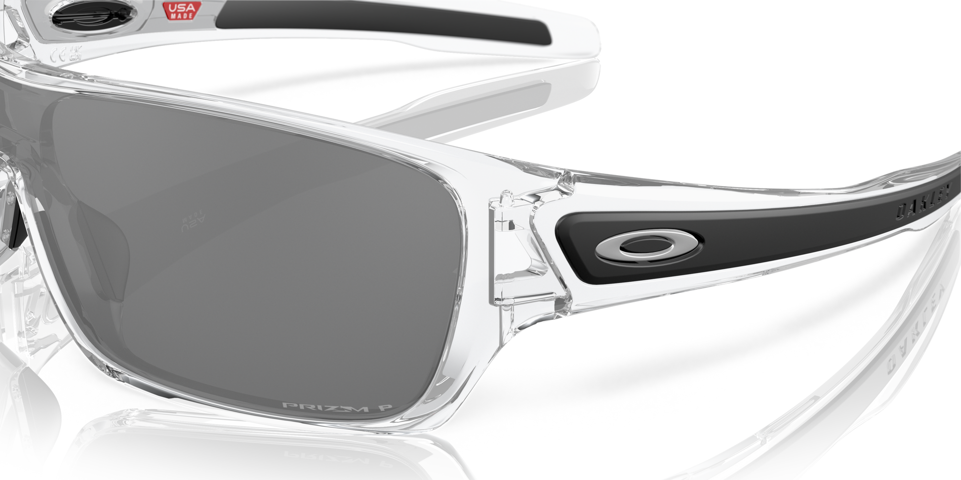 [Prizm Black Polarized Lenses, Polished Clear Frame]