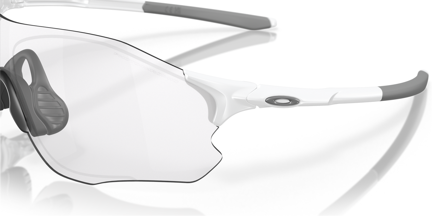 [Clear To Black Iridium Photochromic Lenses, Matte White Frame]