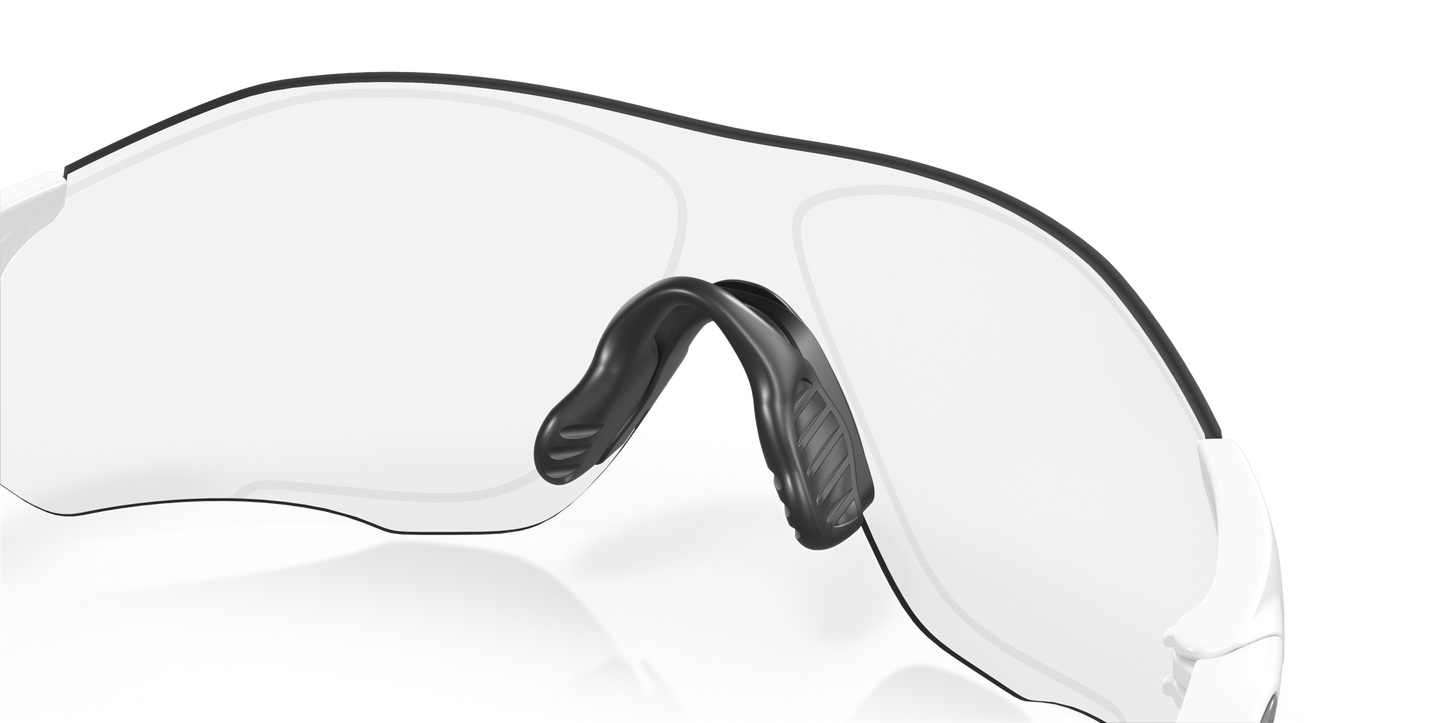 [Clear To Black Iridium Photochromic Lenses, Matte White Frame]