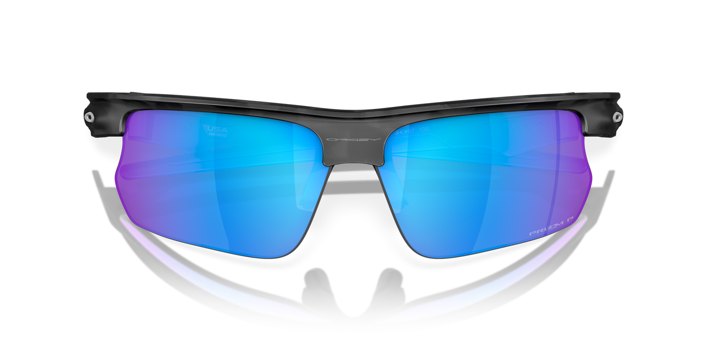 [Prizm Sapphire Polarized Lenses, Matte Grey Camo Frame]