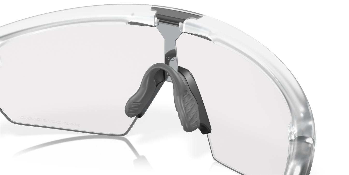 [Clear To Black Iridium Photochromic Lenses, Matte Clear Frame]