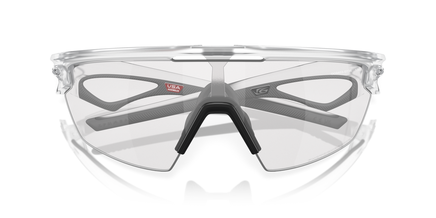 [Clear To Black Iridium Photochromic Lenses, Matte Clear Frame]
