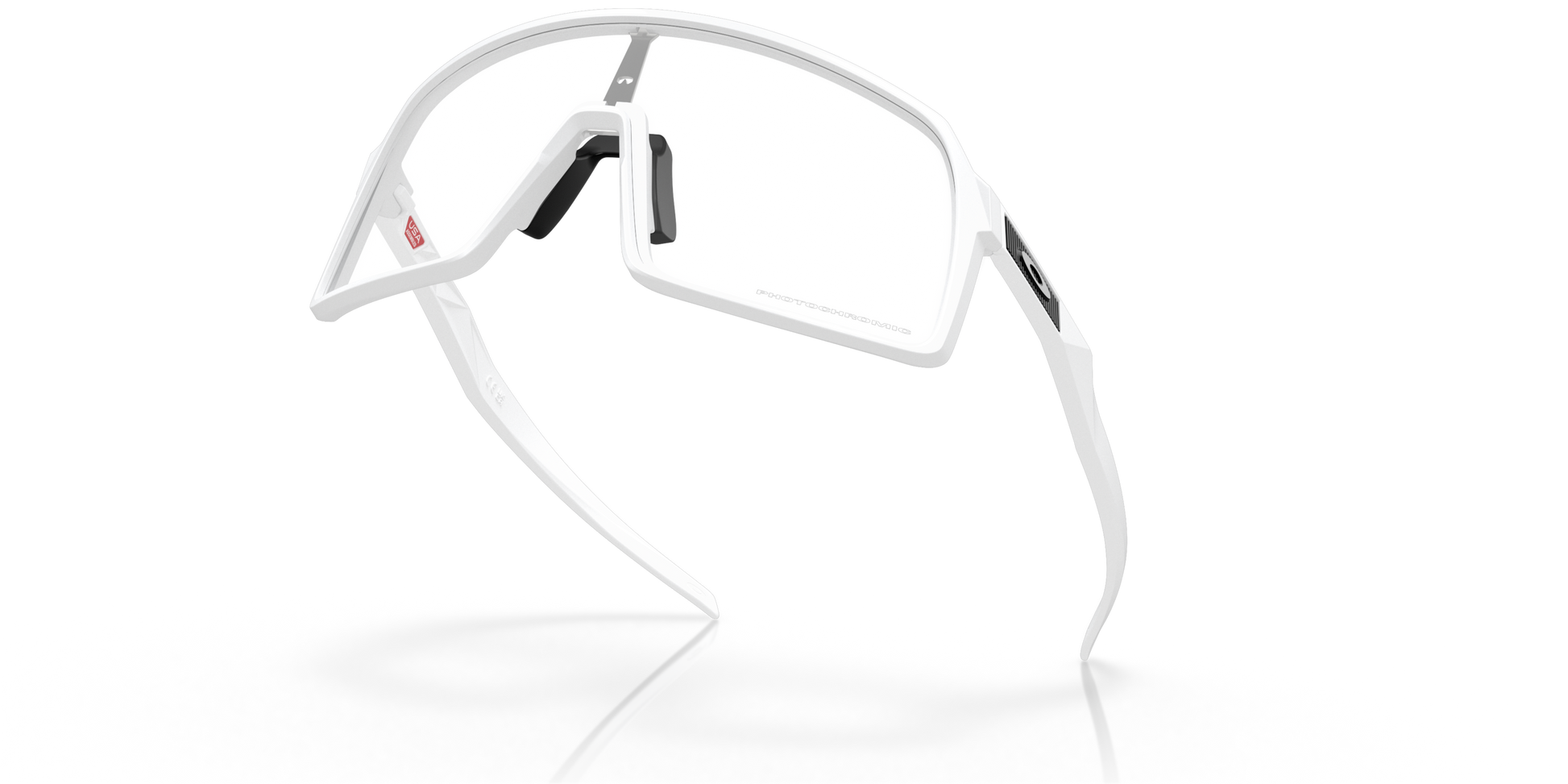[Clear To Black Iridium Photochromic Lenses, Matte White Frame]