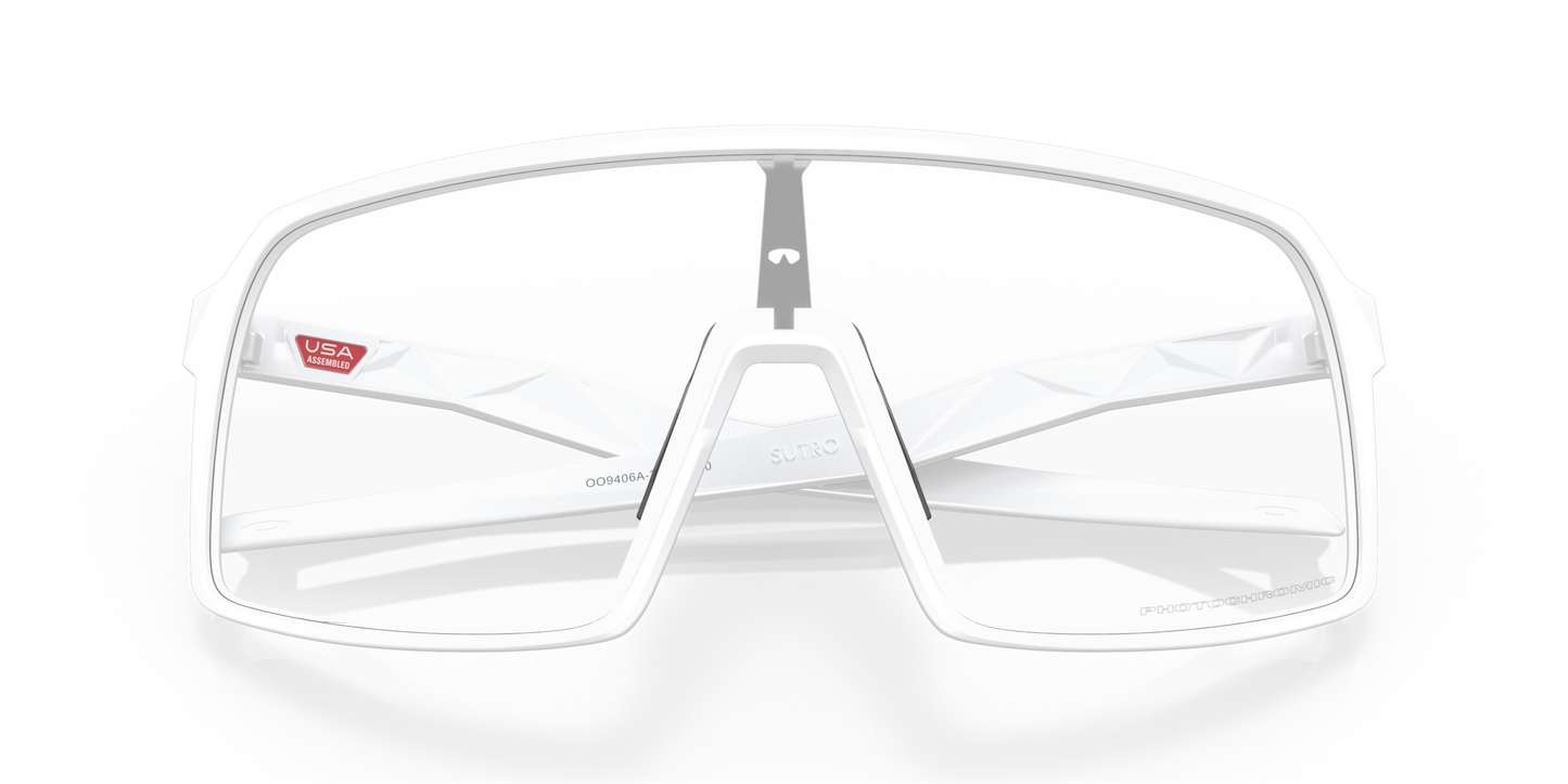[Clear To Black Iridium Photochromic Lenses, Matte White Frame]