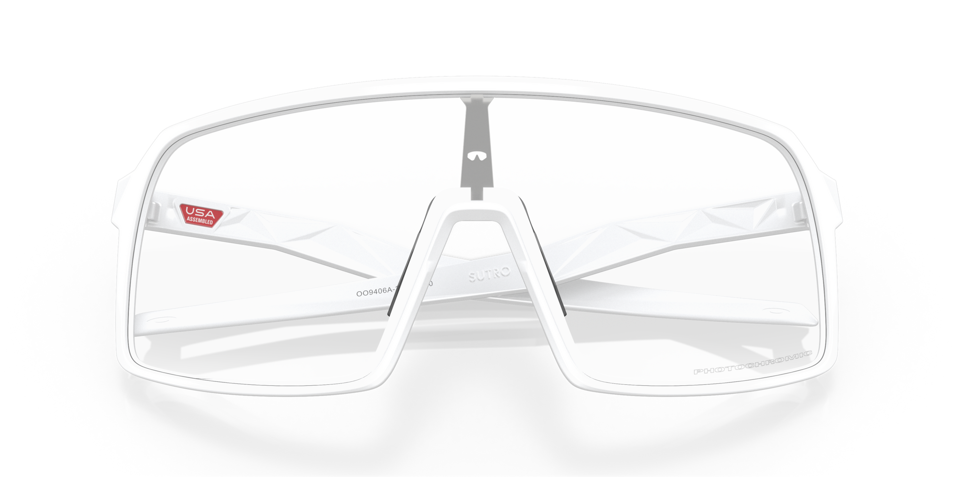 [Clear To Black Iridium Photochromic Lenses, Matte White Frame]