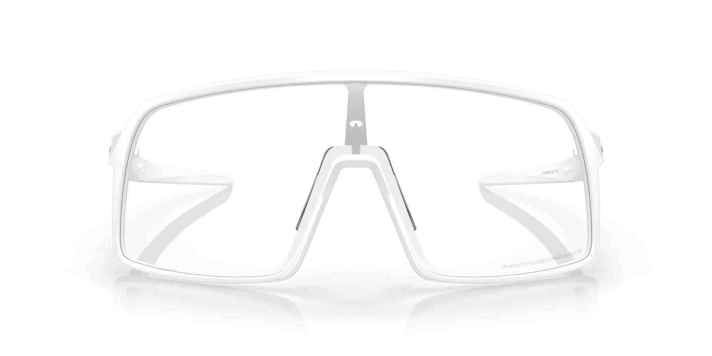 [Clear To Black Iridium Photochromic Lenses, Matte White Frame]