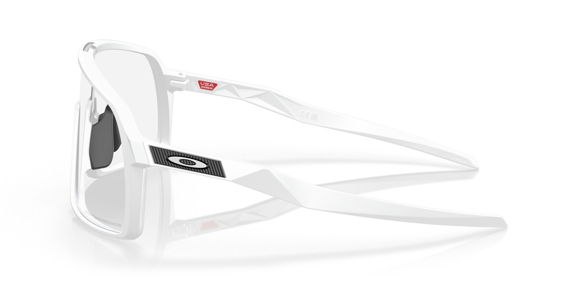 [Clear To Black Iridium Photochromic Lenses, Matte White Frame]