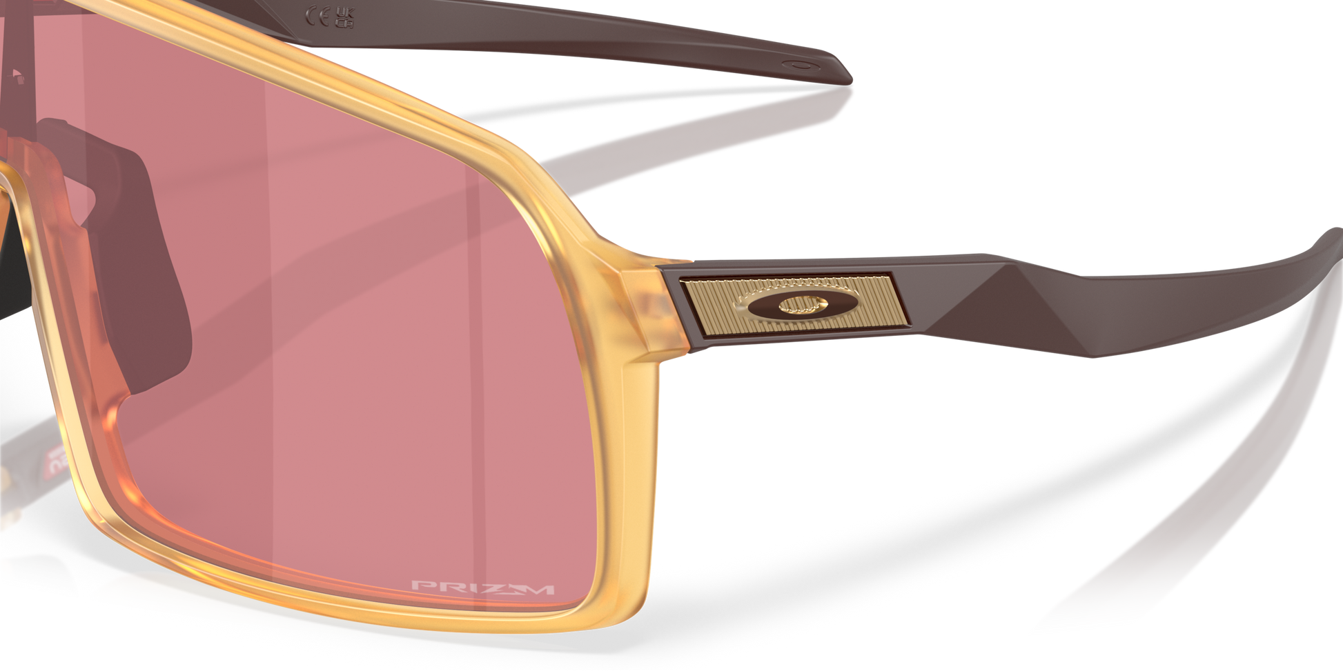 [Prizm Dark Golf Lenses, Matte Transparent Light Curry Frame]