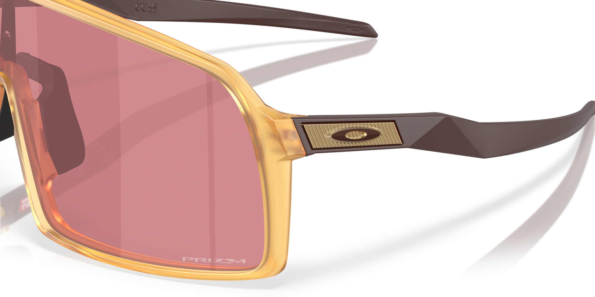 [Prizm Dark Golf Lenses, Matte Transparent Light Curry Frame]